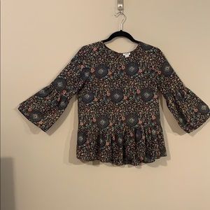 JCrew 3/4 Bell Sleeve Blouse